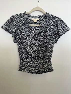 Monteau Los Angeles | Navy Floral Blouse | S
